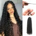 mslula Pre-Separated Curly Crochet Hair Extensions, Human Hair 100g Natural Black
